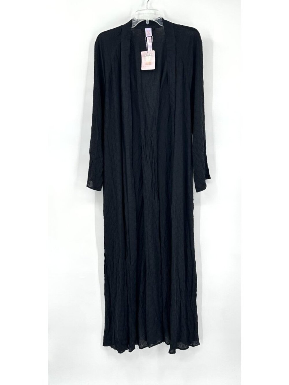 NEW Savage X Fenty Black Woven Voile Monogram Sleep Long Robe M L intimates - Picture 4 of 14